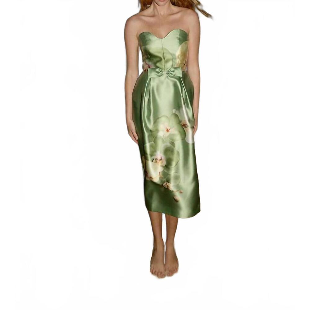 NEW ASTON STUDIO sophia strapless column gown in meadow phalae